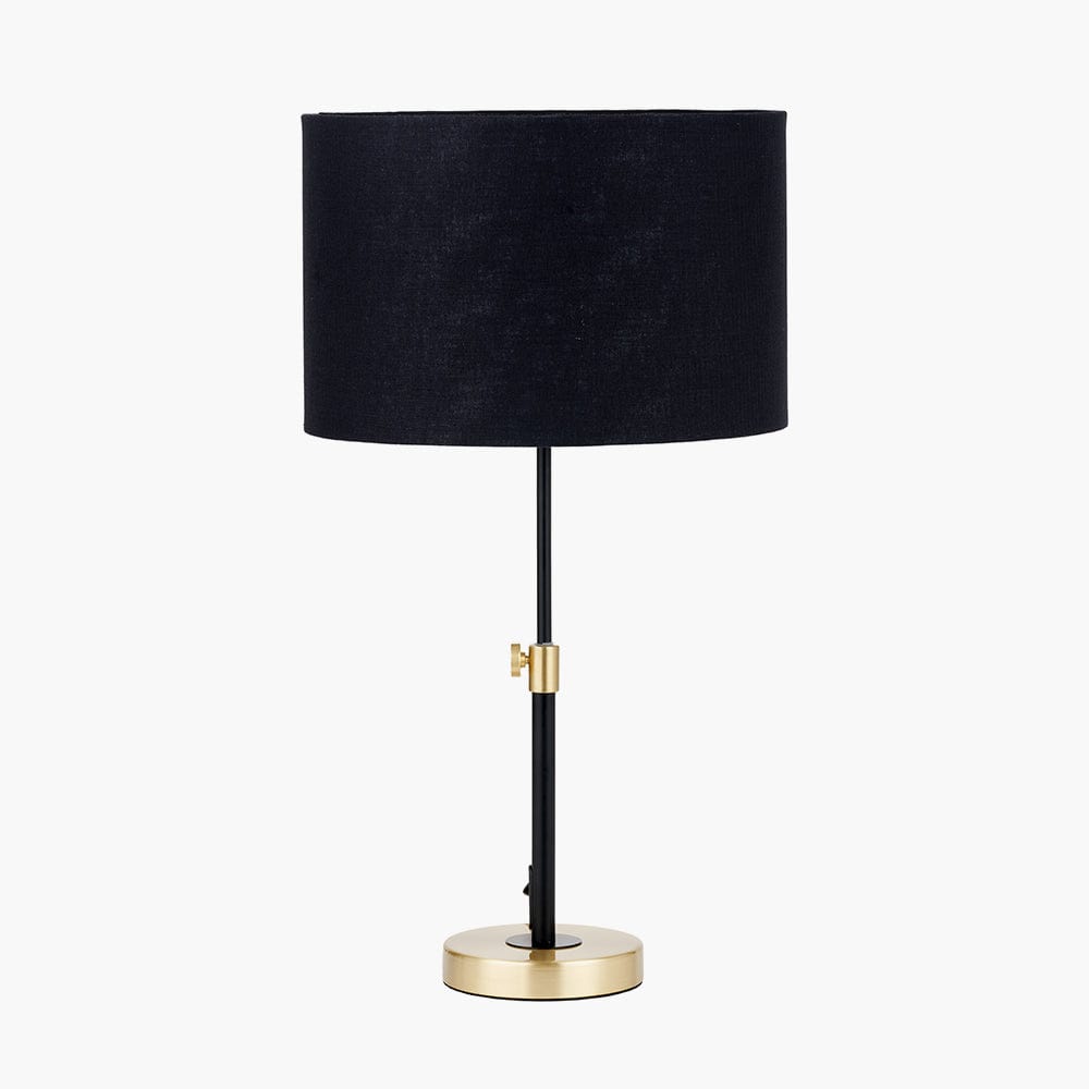 Bryce Black and Gold Metal Rise and Fall Table Lamp.