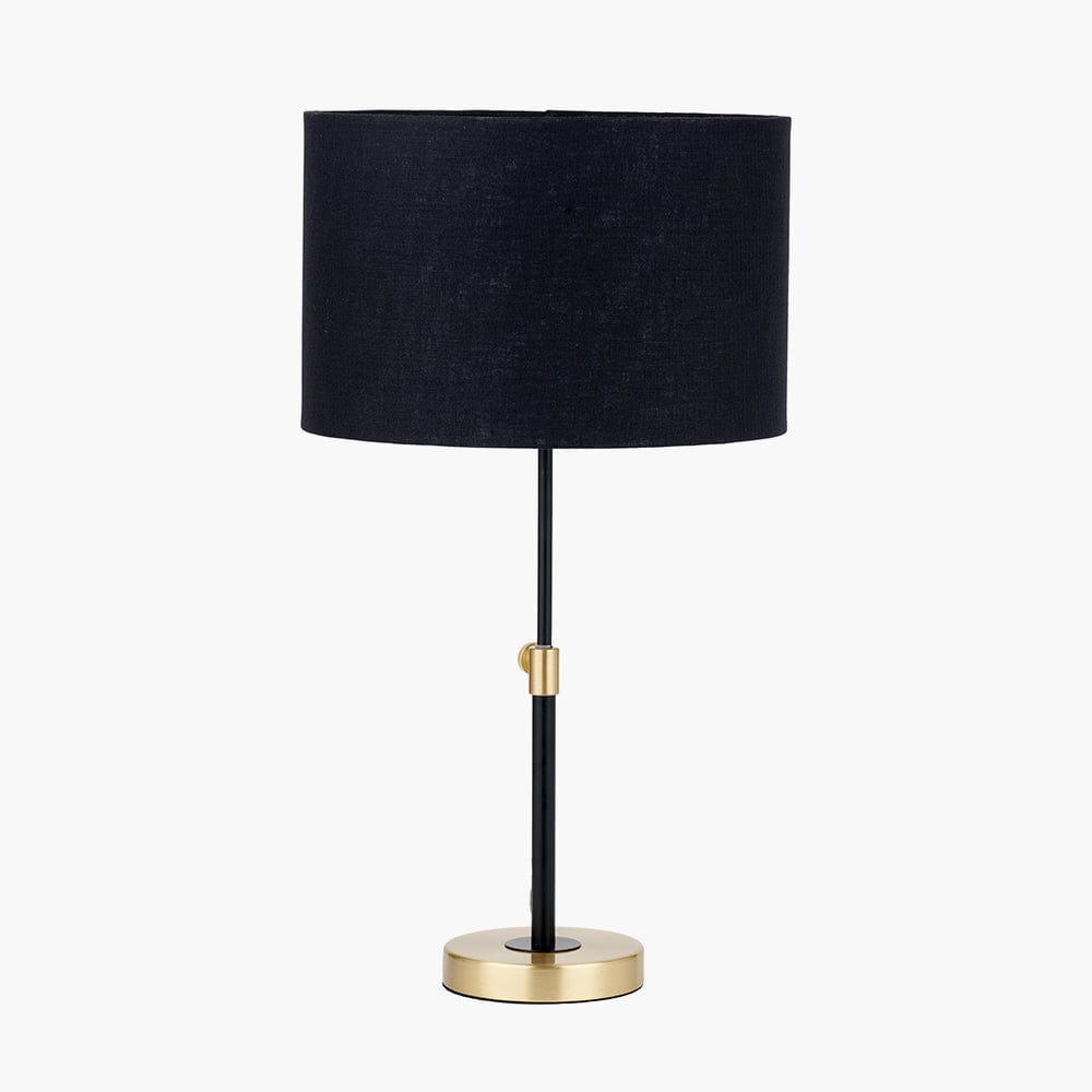 Bryce Black and Gold Metal Rise and Fall Table Lamp.