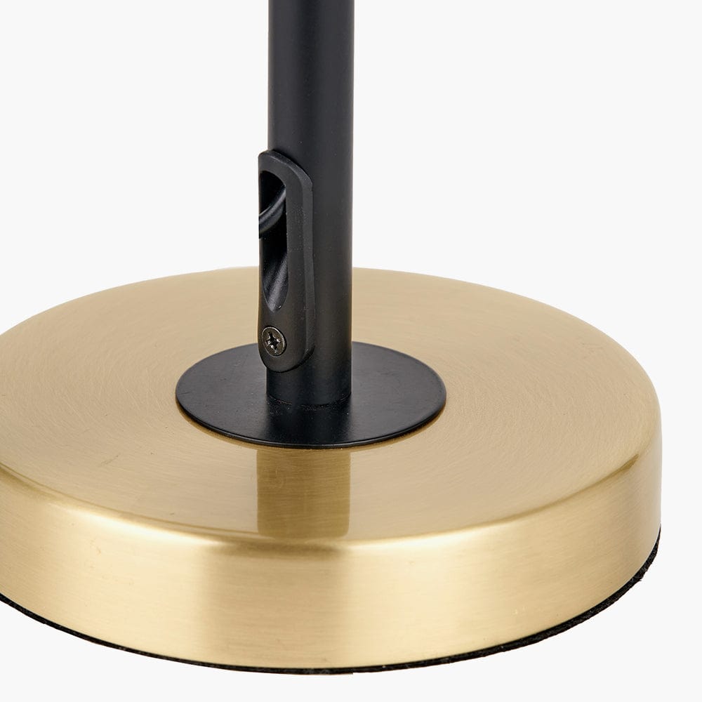 Bryce Black and Gold Metal Rise and Fall Table Lamp.