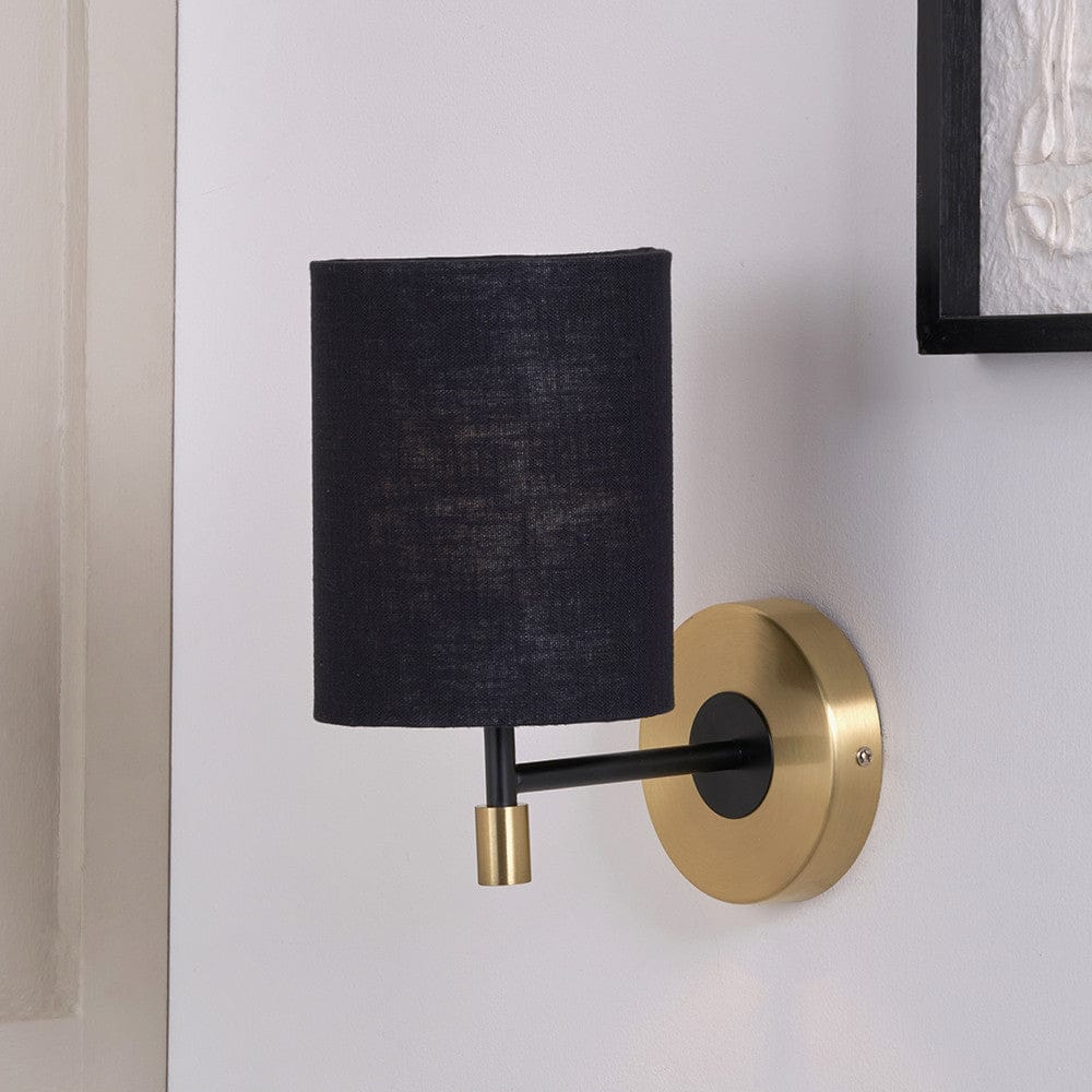 Pacific Lifestyle Lighting Bryce Black and Gold Metal Wall Light House of Isabella UK
