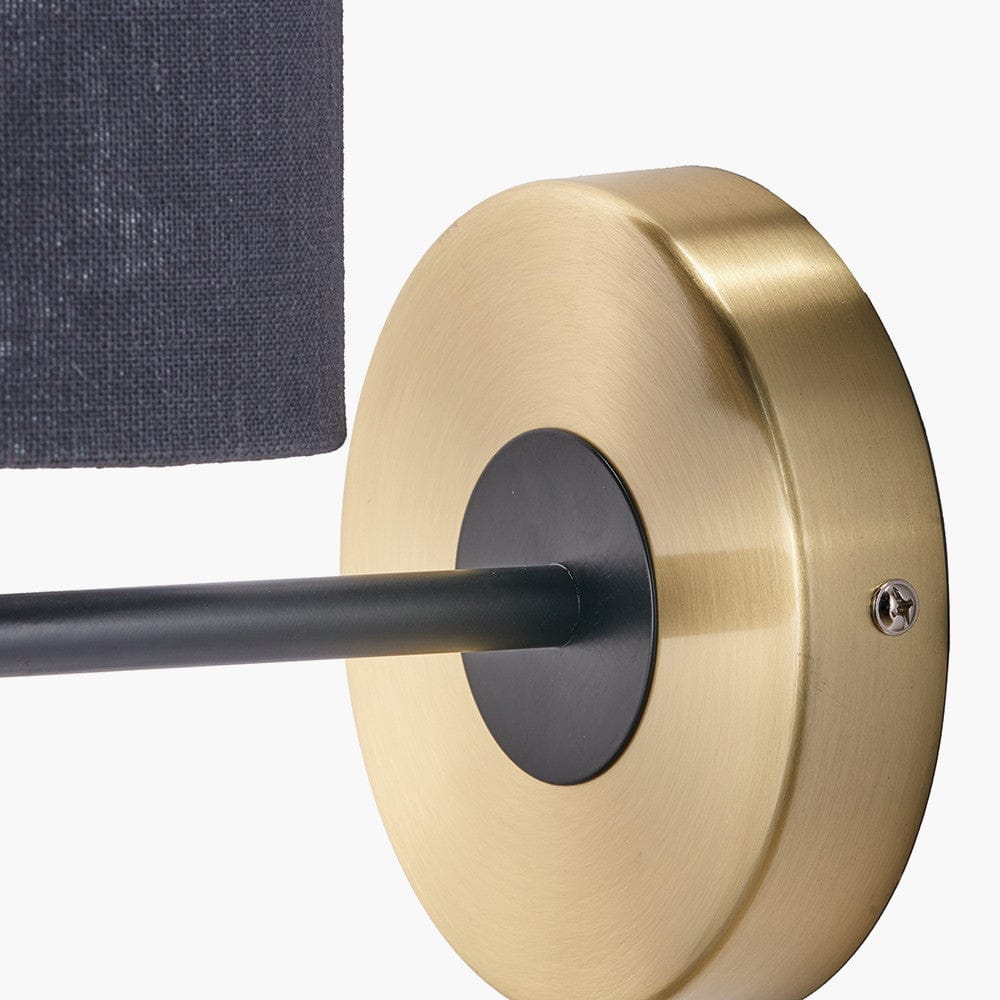 Pacific Lifestyle Lighting Bryce Black and Gold Metal Wall Light House of Isabella UK