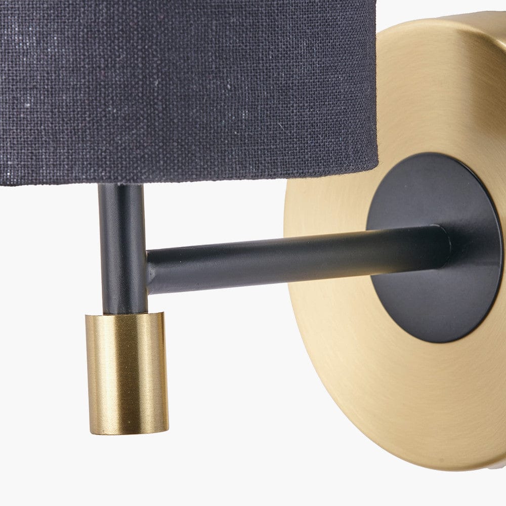 Pacific Lifestyle Lighting Bryce Black and Gold Metal Wall Light House of Isabella UK