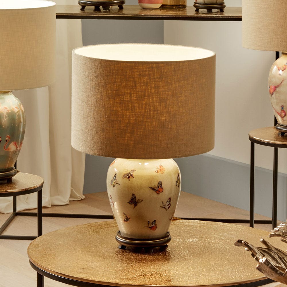 Butterflies Small Glass Table Lamp.