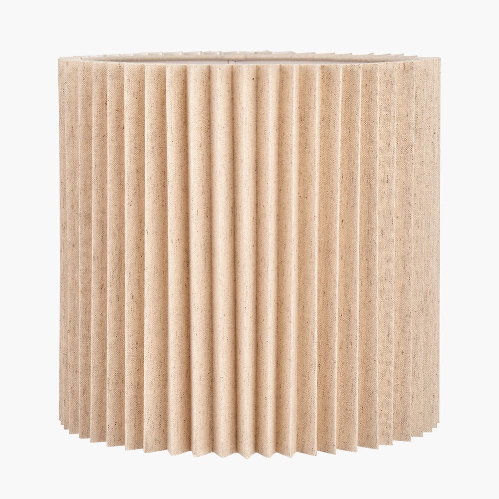Callista 40cm Natural Linen Hard Pleat Lampshade.