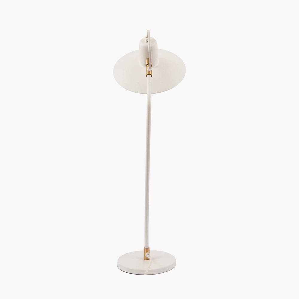 Camden Matt White Metal Angle Arm Task Table Lamp.
