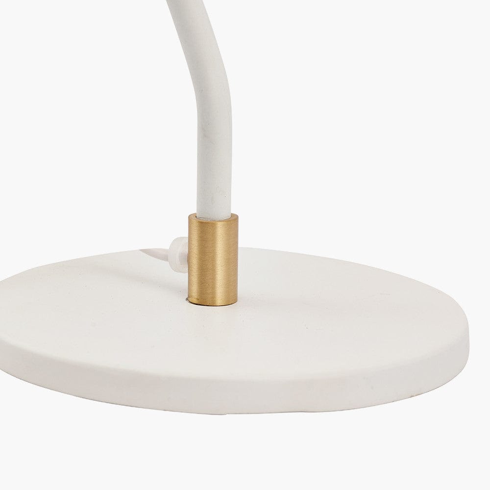 Camden Matt White Metal Angle Arm Task Table Lamp.