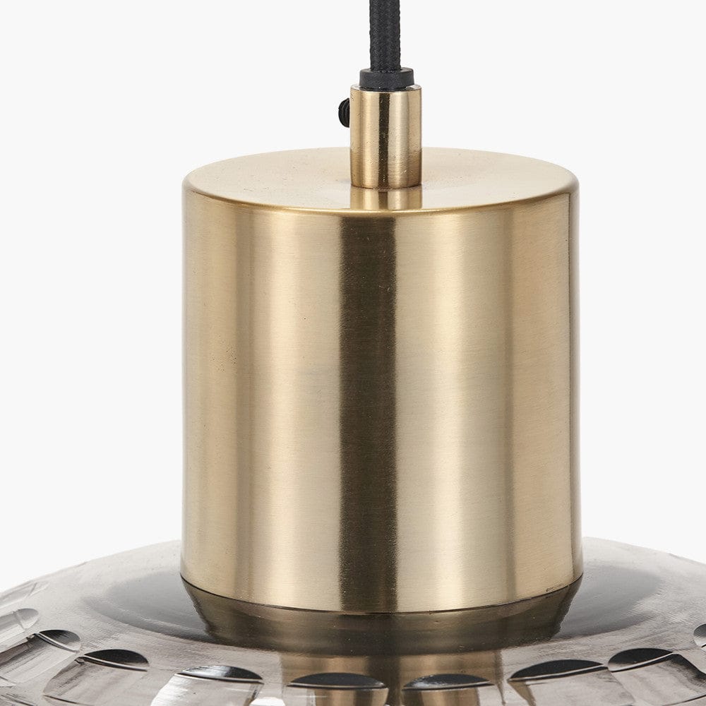 Pacific Lifestyle Lighting Camille Smoke Grey Circle Design Handcut Glass Pendant House of Isabella UK