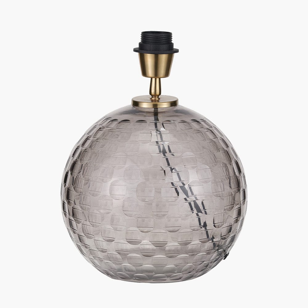 Pacific Lifestyle Lighting Camille Smoke Grey Circle Design Handcut Glass Table Lamp Base House of Isabella UK