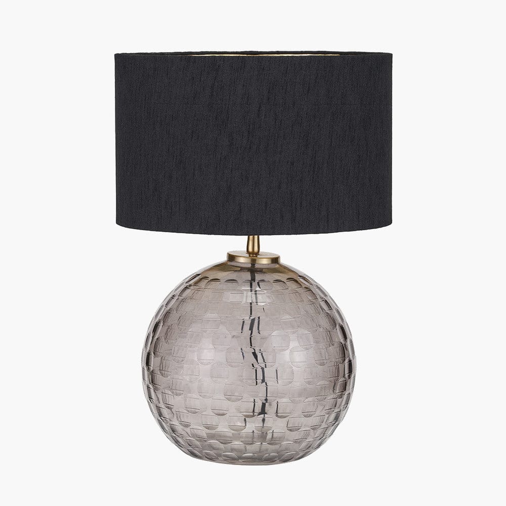 Pacific Lifestyle Lighting Camille Smoke Grey Circle Design Handcut Glass Table Lamp Base House of Isabella UK