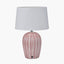Pacific Lifestyle Lighting Cannes Mulberry and White Stripe Ceramic Table Lamp House of Isabella UK