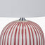 Pacific Lifestyle Lighting Cannes Mulberry and White Stripe Ceramic Table Lamp House of Isabella UK