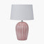 Pacific Lifestyle Lighting Cannes Mulberry and White Stripe Ceramic Table Lamp House of Isabella UK