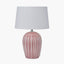 Pacific Lifestyle Lighting Cannes Mulberry and White Stripe Ceramic Table Lamp House of Isabella UK
