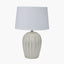 Pacific Lifestyle Lighting Cannes Sage and White Stripe Ceramic Table Lamp House of Isabella UK