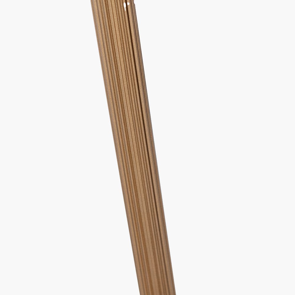 Canterbury Antique Brass Metal Floor Lamp Base with Rene 45cm Light Grey Velvet Cylinder Lampshade.