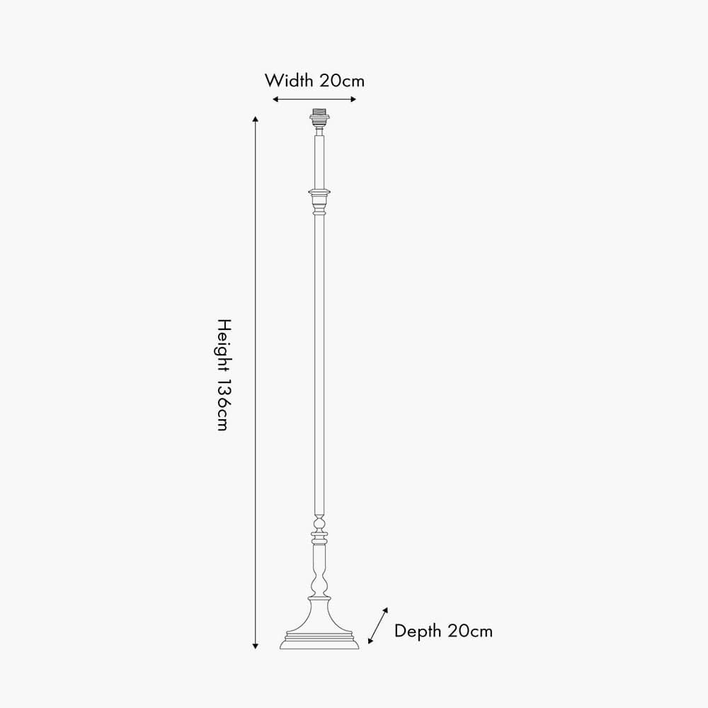 Canterbury Antique Brass Metal Floor Lamp.