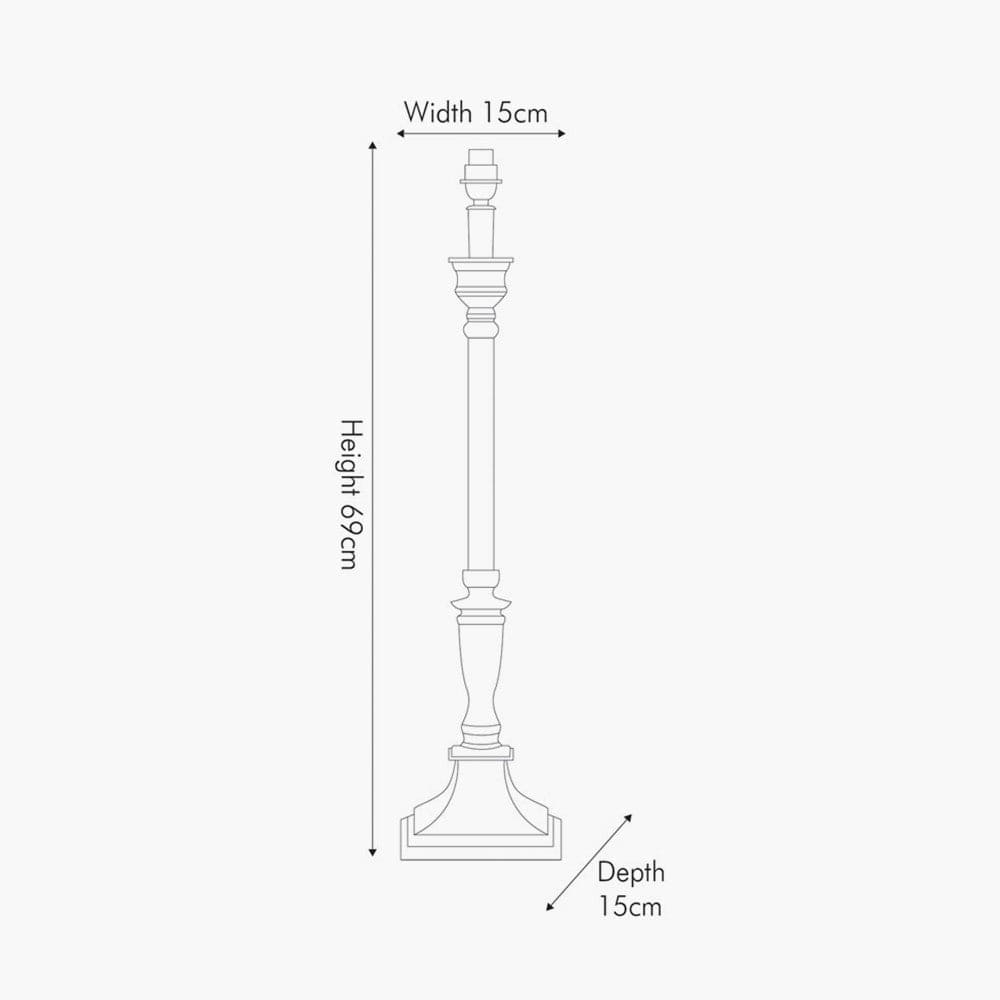 Canterbury Antique Silver Metal Table Lamp - Base Only.