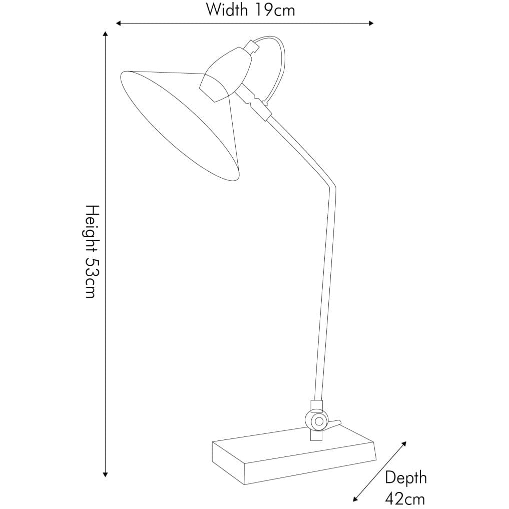 Canton Matt Black and Brass Metal Cone Table Lamp.