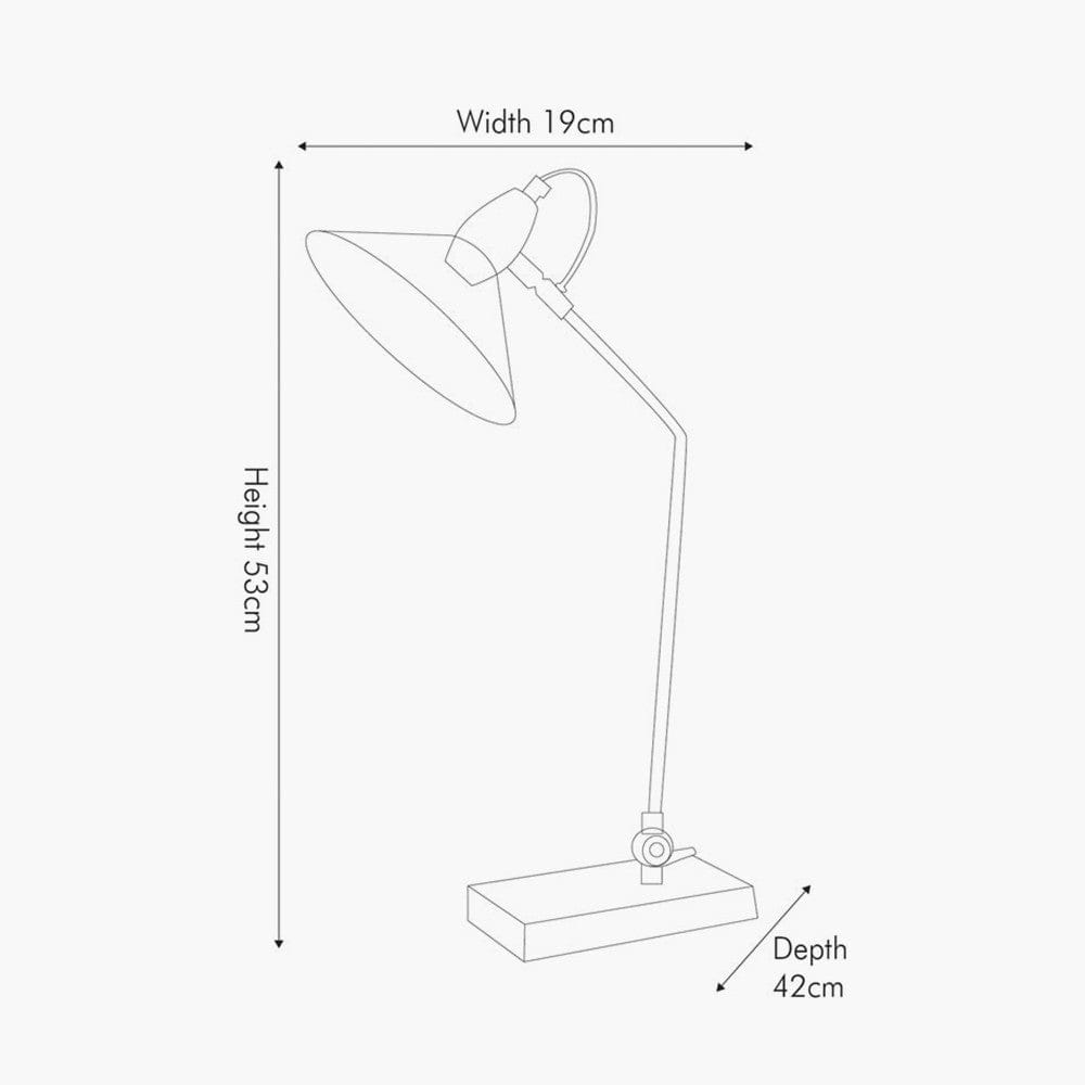 Canton Matt Black Metal and Glass Cone Table Lamp.