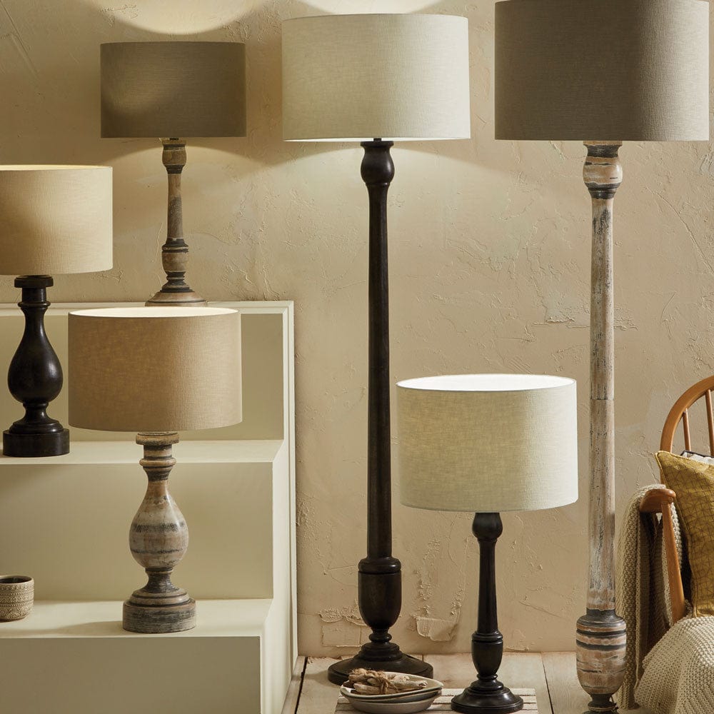 Captiva Antique Black Candle Stick Wood Floor Lamp - Base Only.