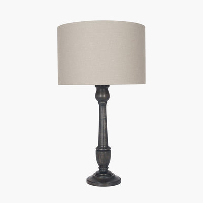 Pacific Lifestyle Lighting Captiva Antique Black Candlestick Wood Table Lamp - Base Only House of Isabella UK