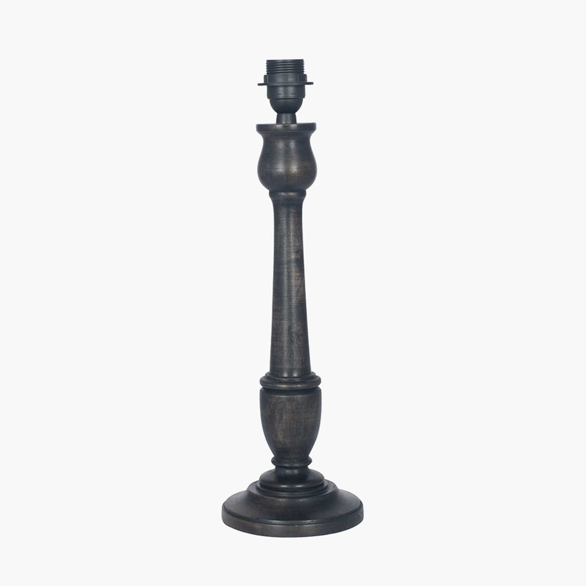Captiva Antique Black Candlestick Wood Table Lamp - Base Only.