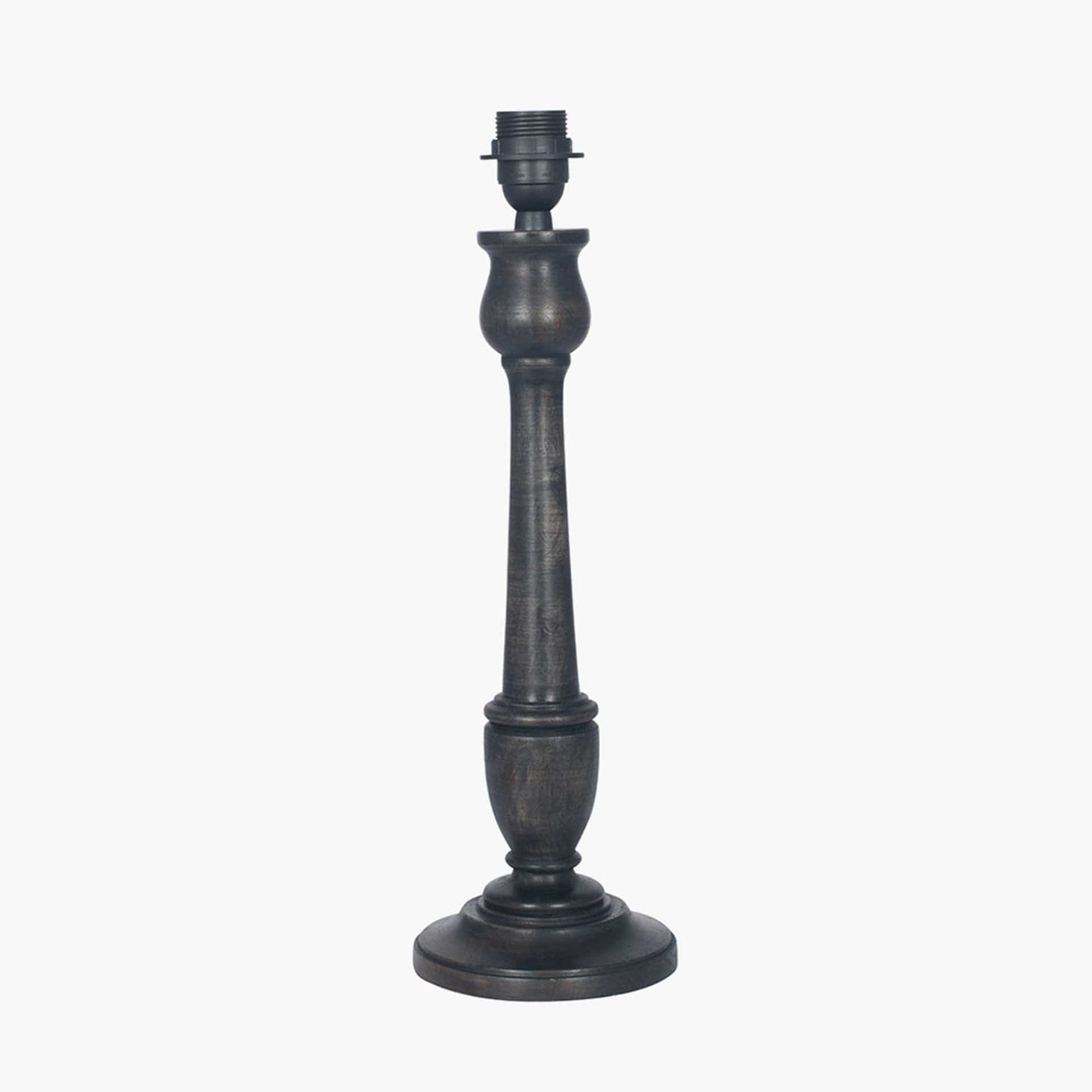 Pacific Lifestyle Lighting Captiva Antique Black Candlestick Wood Table Lamp - Base Only House of Isabella UK