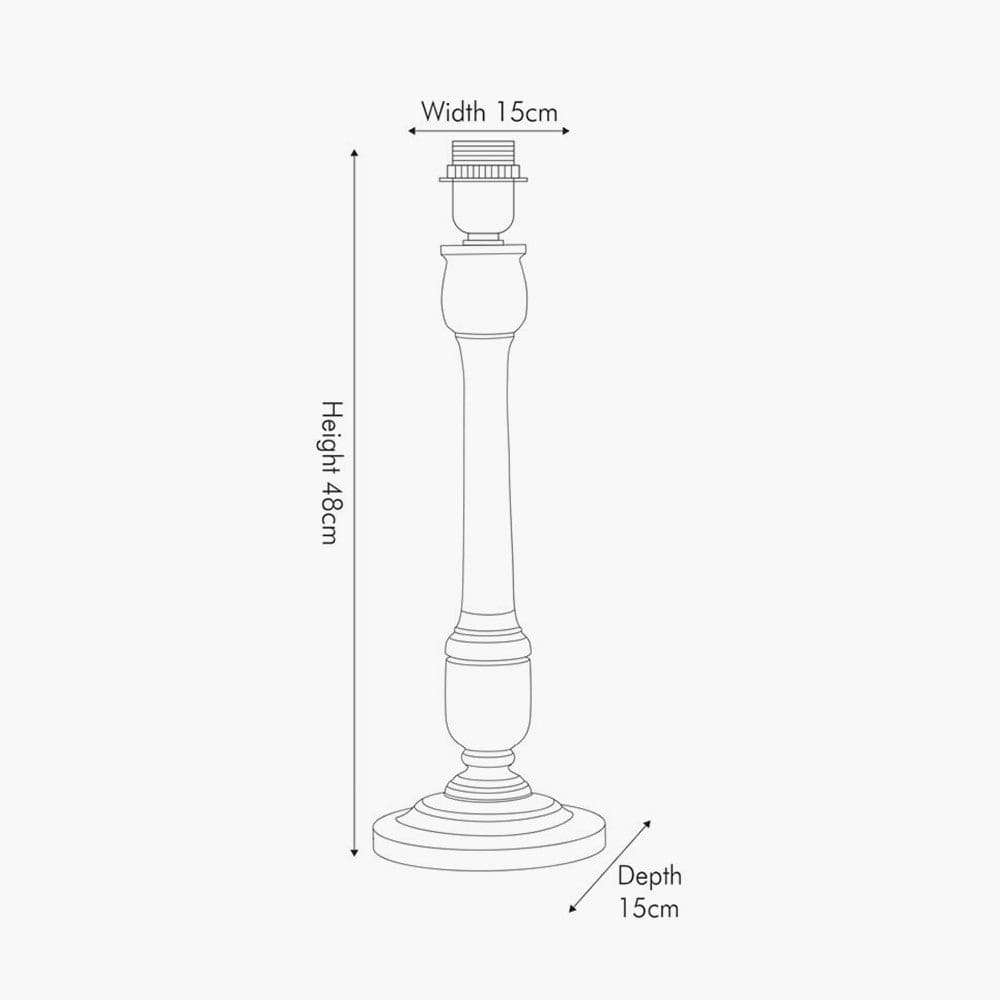 Captiva Antique Black Candlestick Wood Table Lamp - Base Only.