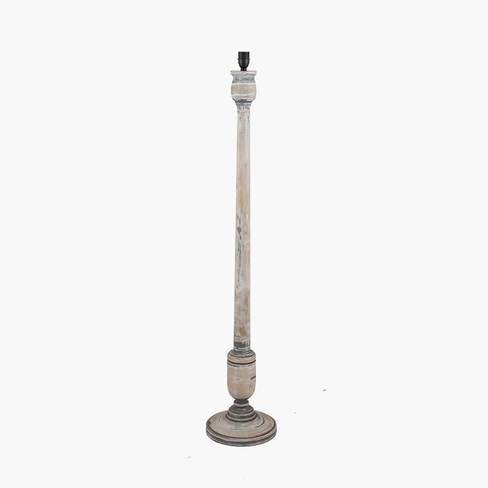 Captiva Grey & White Wash Mango Wood Floor Lamp - Base Only.