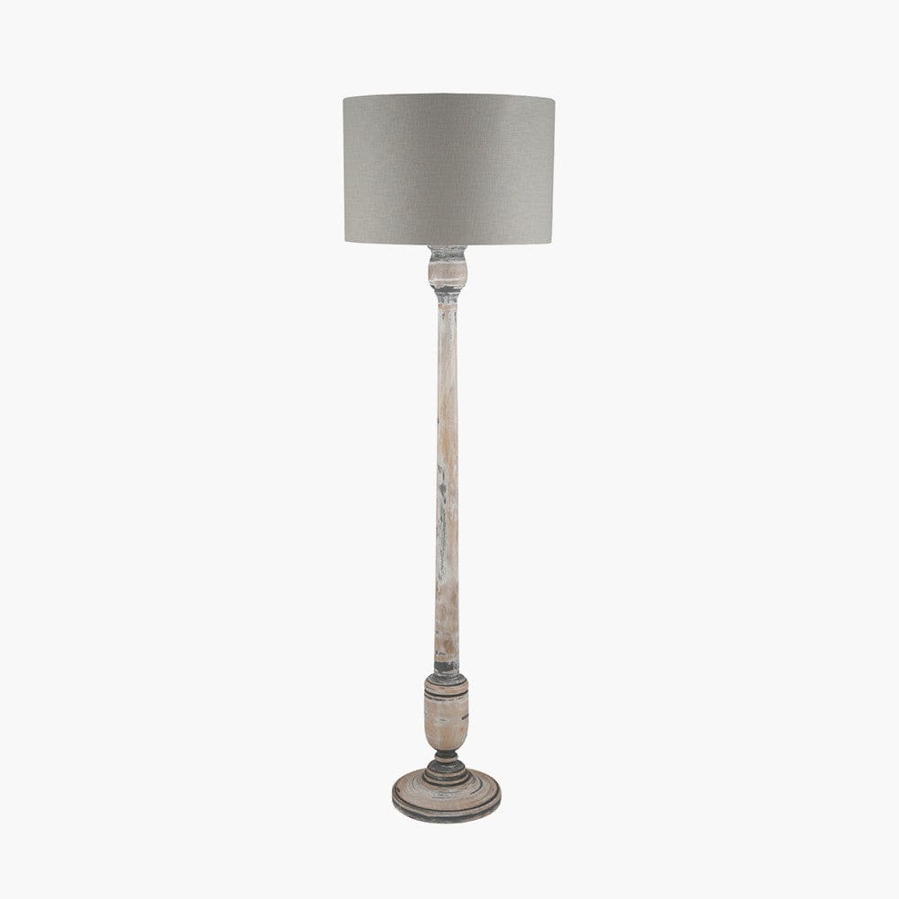 Captiva Grey & White Wash Mango Wood Floor Lamp - Base Only.