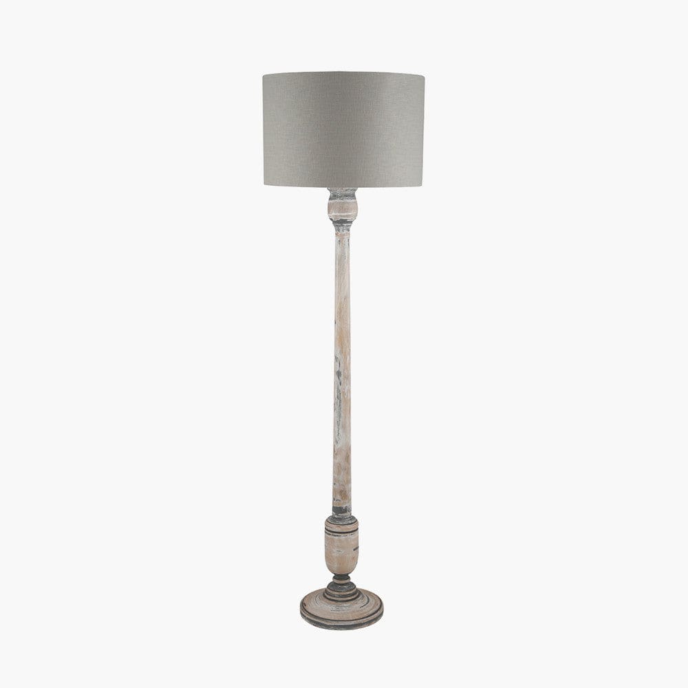 Pacific Lifestyle Lighting Captiva Grey & White Wash Mango Wood Floor Lamp - Base Only House of Isabella UK