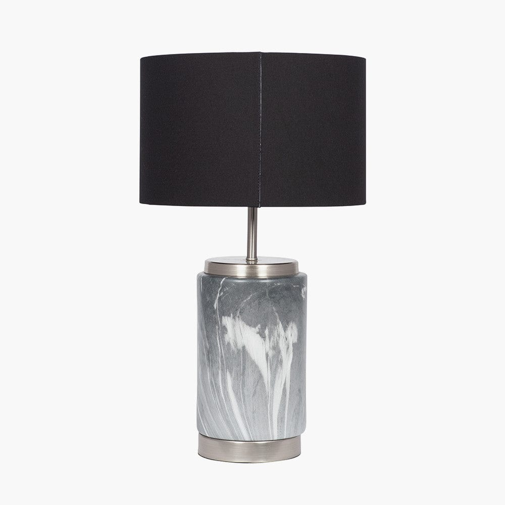 Carrara Grey Marble Effect Ceramic Table Lamp.