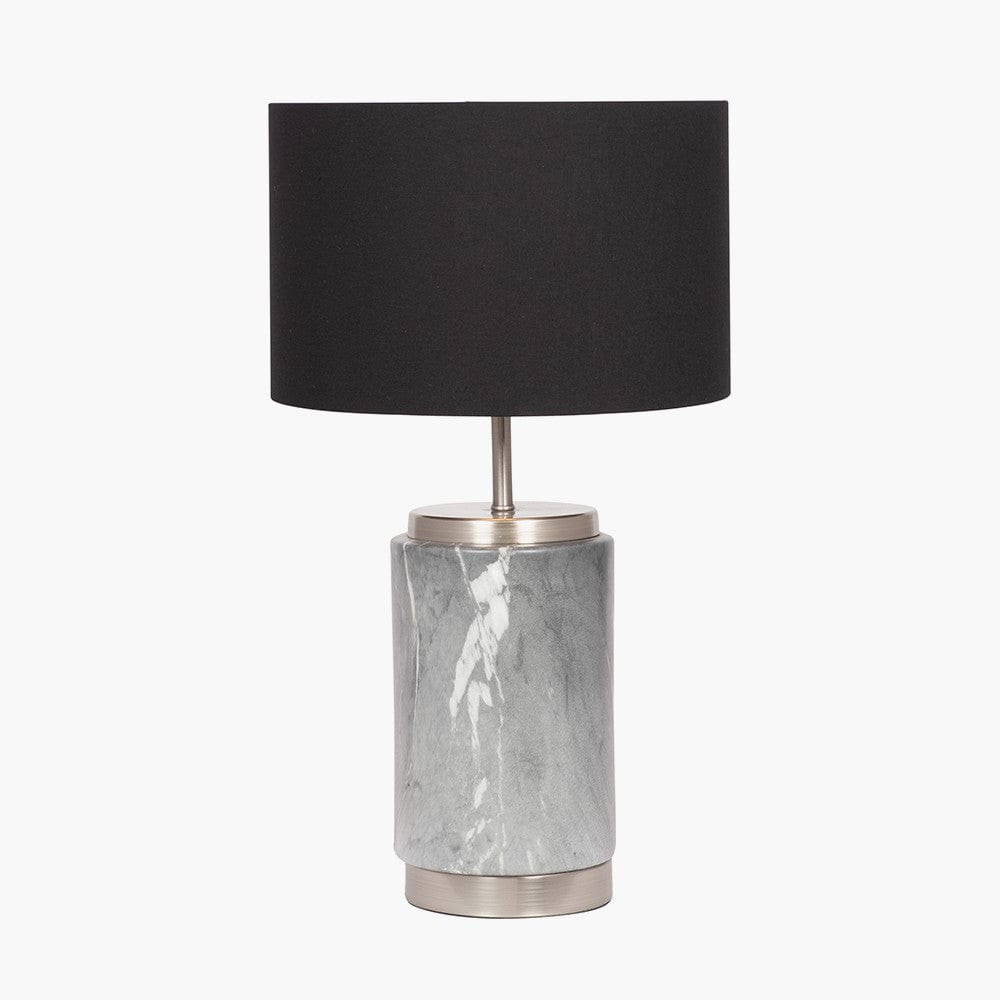 Carrara Grey Marble Effect Ceramic Table Lamp.