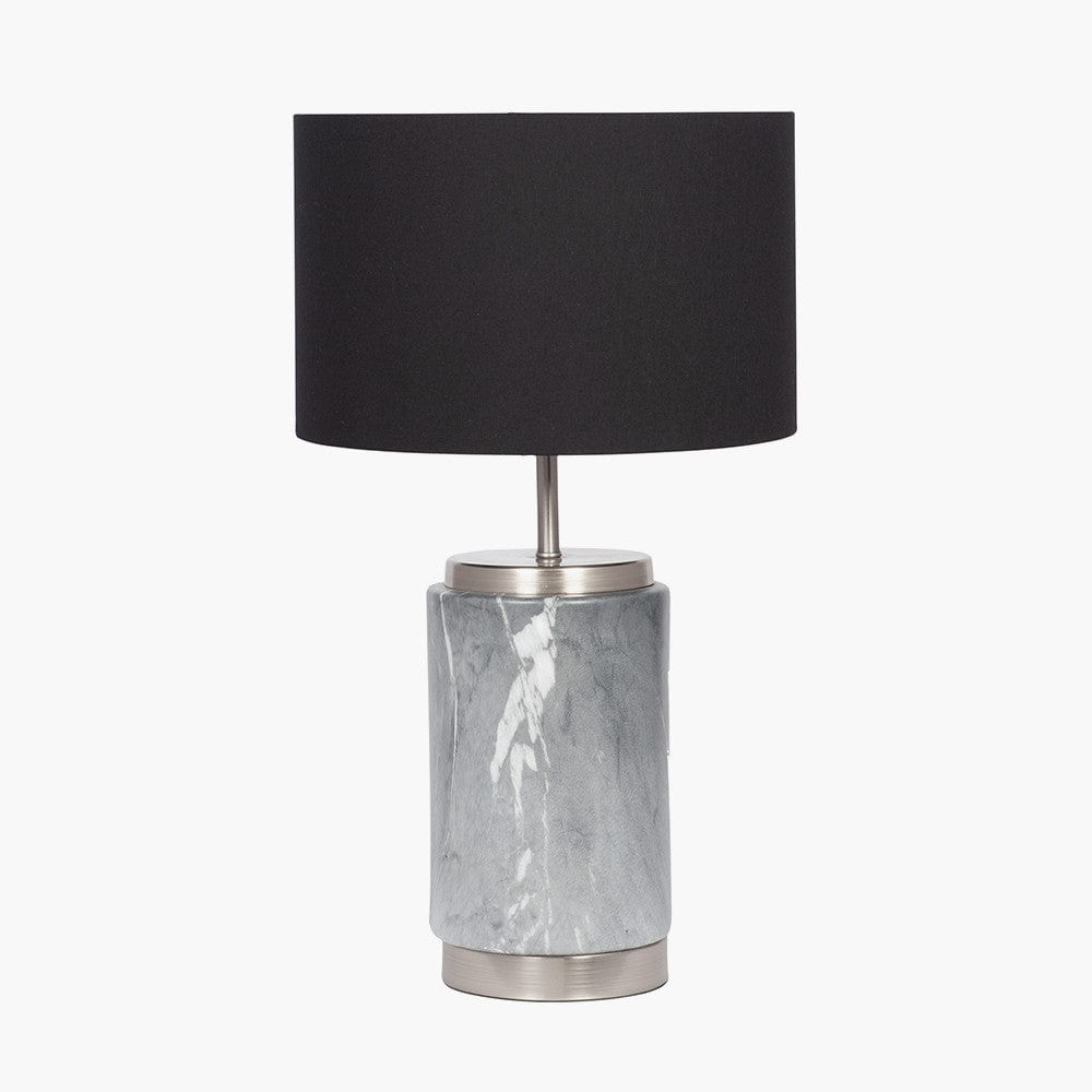 Carrara Grey Marble Effect Ceramic Table Lamp.