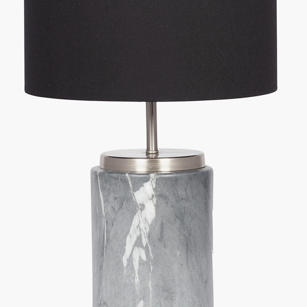 Carrara Grey Marble Effect Ceramic Table Lamp.