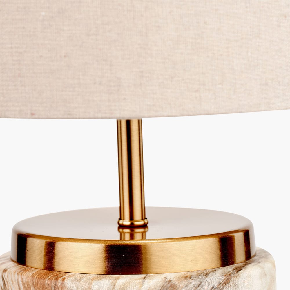 Carrara Natural Stone Effect Ceramic Table Lamp.