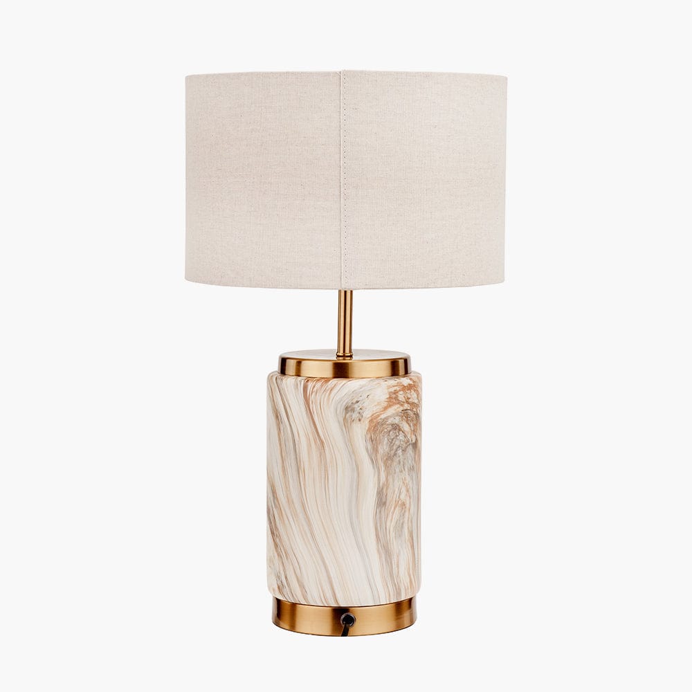 Carrara Natural Stone Effect Ceramic Table Lamp.