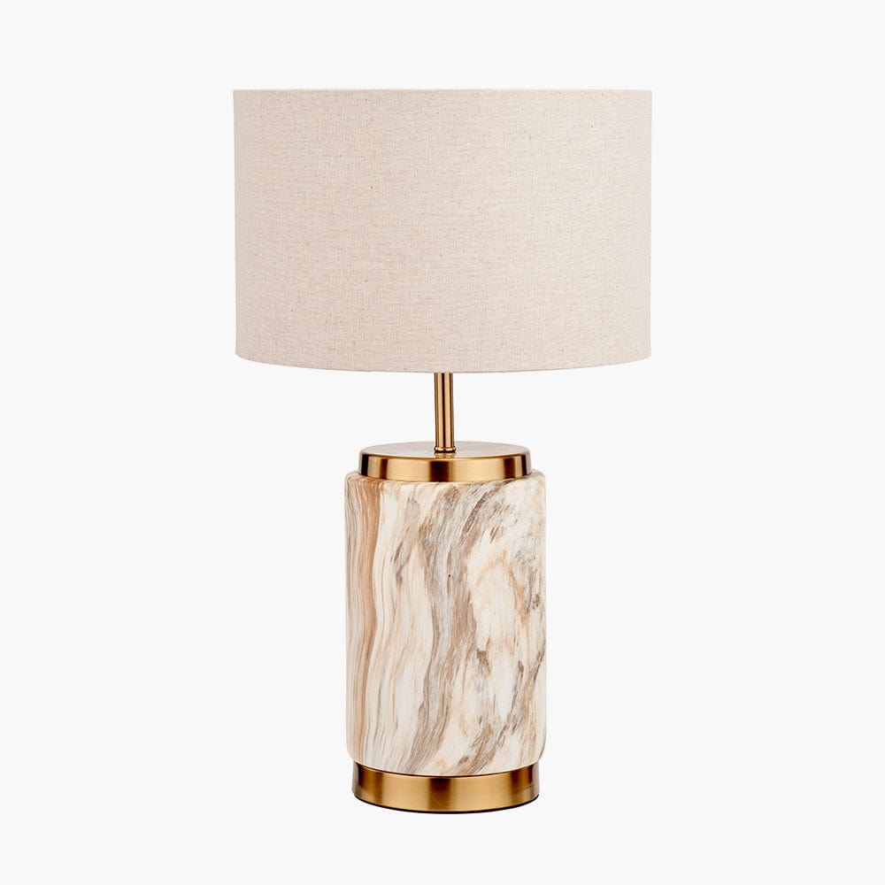 Carrara Natural Stone Effect Ceramic Table Lamp.