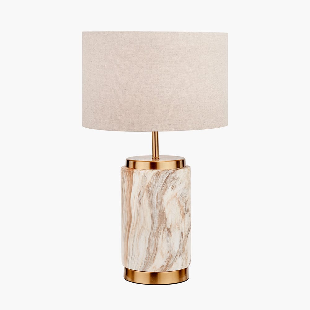 Carrara Natural Stone Effect Ceramic Table Lamp.