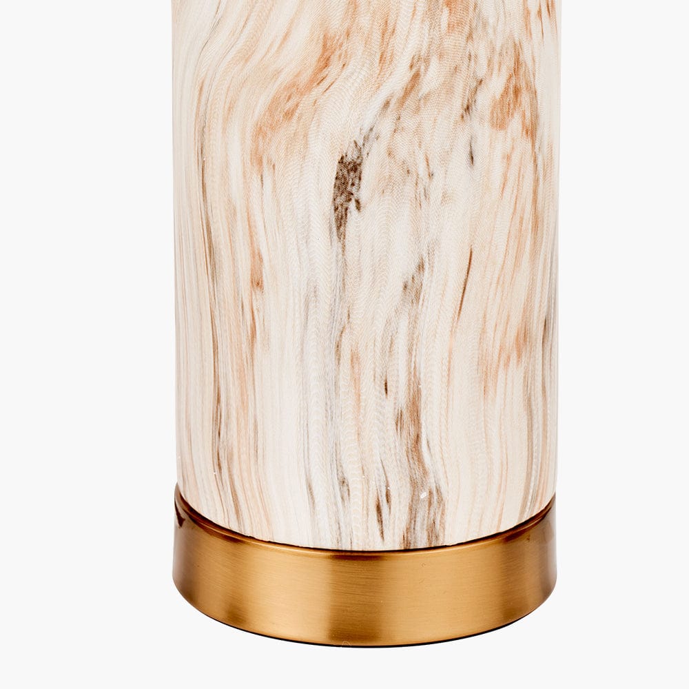 Carrara Natural Stone Effect Ceramic Tall Table Lamp.