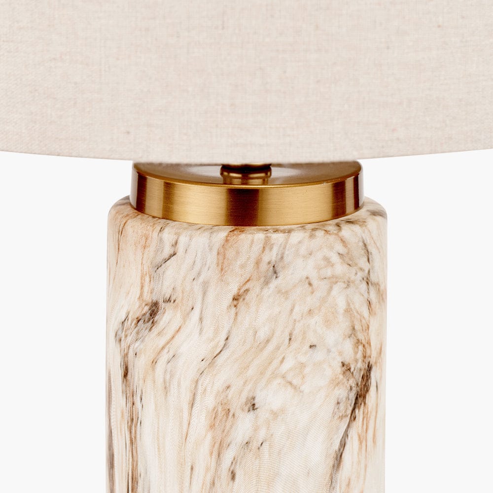 Carrara Natural Stone Effect Ceramic Tall Table Lamp.