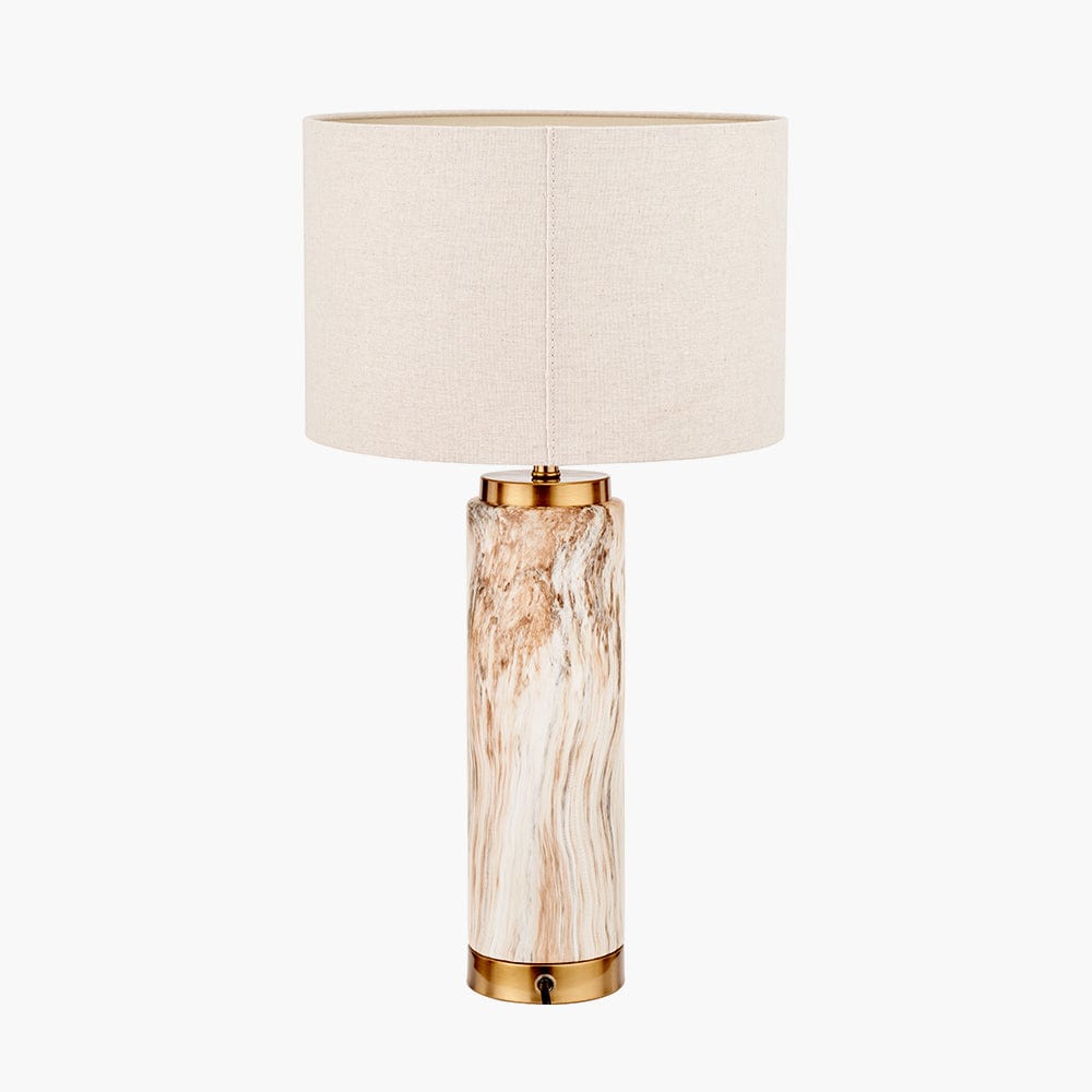 Carrara Natural Stone Effect Ceramic Tall Table Lamp.