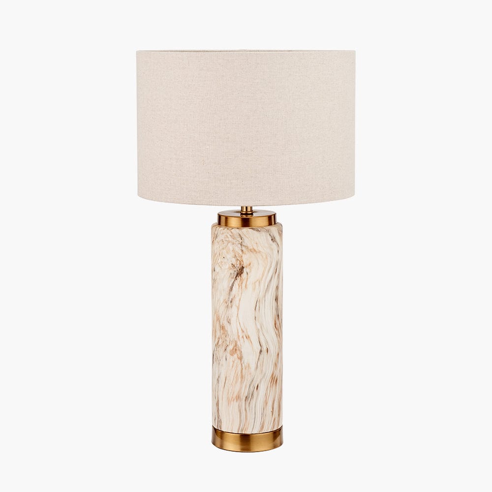 Carrara Natural Stone Effect Ceramic Tall Table Lamp.