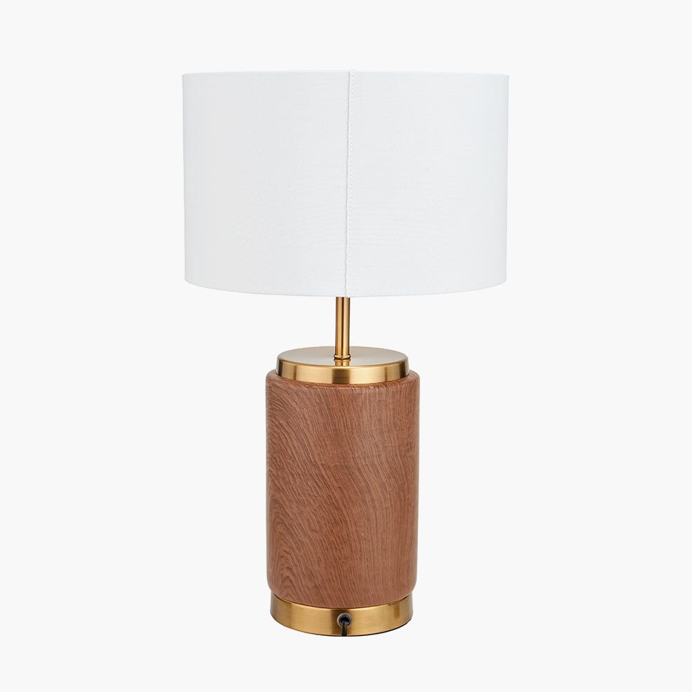 Pacific Lifestyle Lighting Carrara Wood Effect Ceramic Table Lamp House of Isabella UK