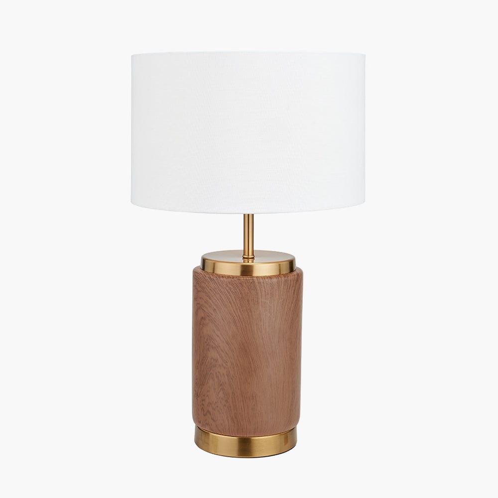 Pacific Lifestyle Lighting Carrara Wood Effect Ceramic Table Lamp House of Isabella UK