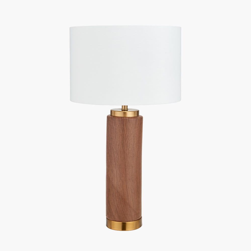 Carrara Wood Effect Ceramic Tall Table Lamp.