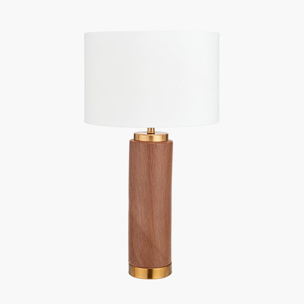 Carrara Wood Effect Ceramic Tall Table Lamp.