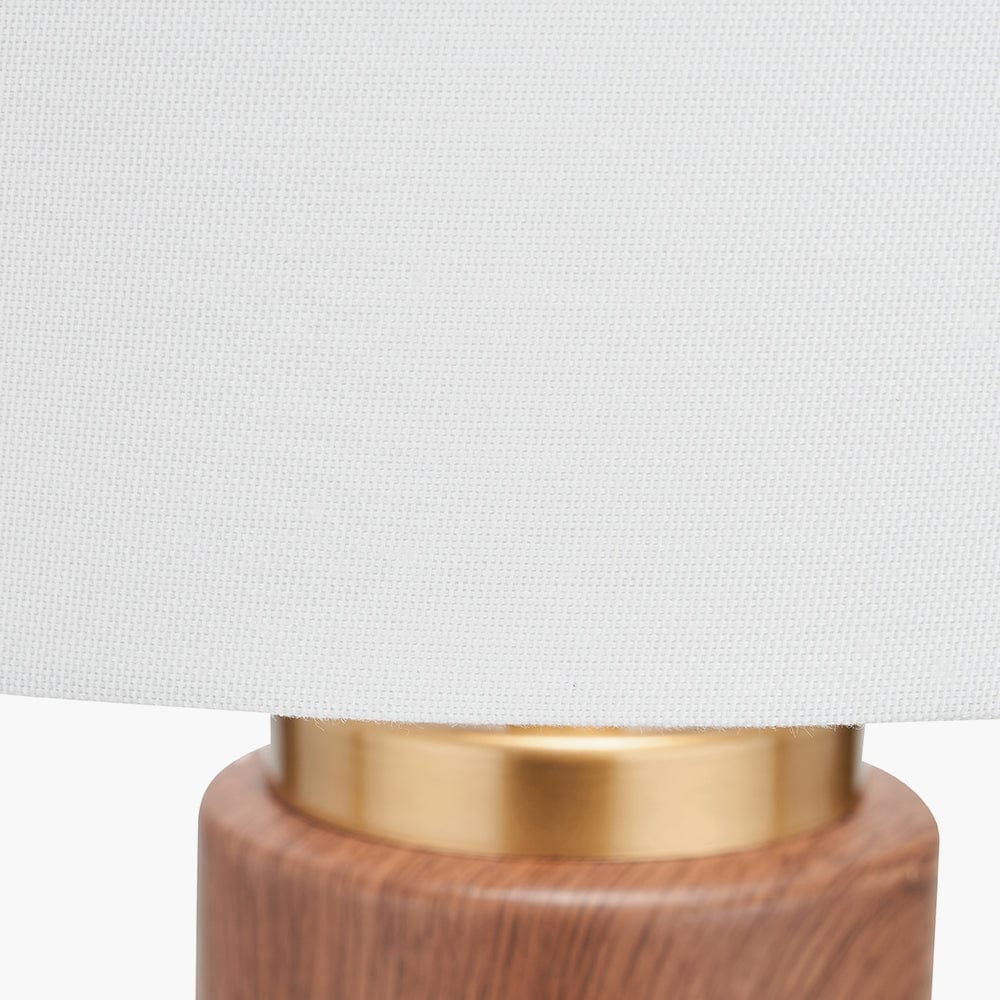Carrara Wood Effect Ceramic Tall Table Lamp.