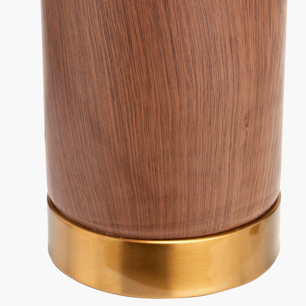 Carrara Wood Effect Ceramic Tall Table Lamp.