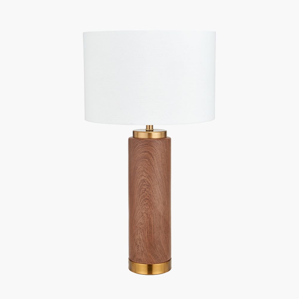 Carrara Wood Effect Ceramic Tall Table Lamp.